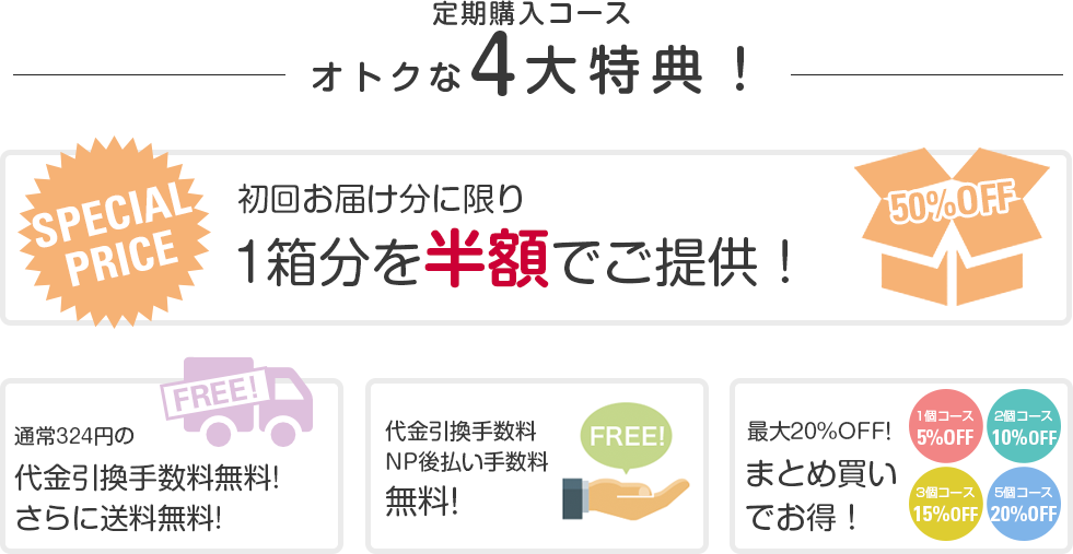 定期購入コースオトクな4大特典！